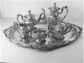  FRANCIS I by Reed and Barton Sterling Silver 6-PC TEA SET W/ LARGE TRAY.