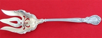  SALAD SERVING FORK, Gold washed pierced bowl  with applied border, 10 3/8", Old Mark, Mono