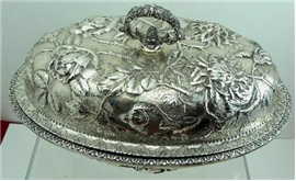  Kirk REPOUSSE Sterling Silver COVERED VEGETABLE DISH
