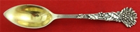 HOLLY CITRUS SPOON, 5 3/4", Mono on back of spoon, Gold-Washed 