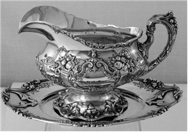 FRANCIS I  Hand Chased GRAVY BOAT and UNDERPLATE