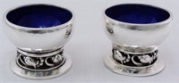 BLOSSOM by George Jensen a pair of Sterling Silver SALT CELLAR #2A