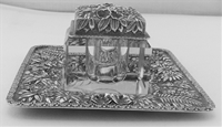 Jacobi & Co. Baltimore STERLING SILVER Inkwell and Tray Desk Accessory Set 