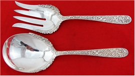 Kirk REPOUSSE SALAD SET w/APPLIED BORDER