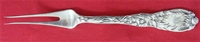 CHRYSANTHEMUM FRUIT FORK, 2-Tine, All sterling, 6" Mono