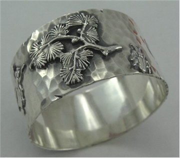 SHIEBLER Sterling Silver HAND-HAMMERED NAPKIN RING