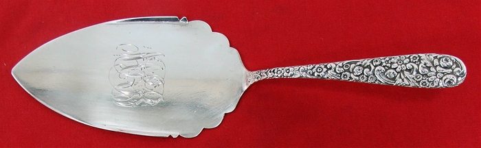 REPOUSSE by Jenkins &amp; Jenkins All Sterling Silver PIE SERVER with RAISED SIDES 