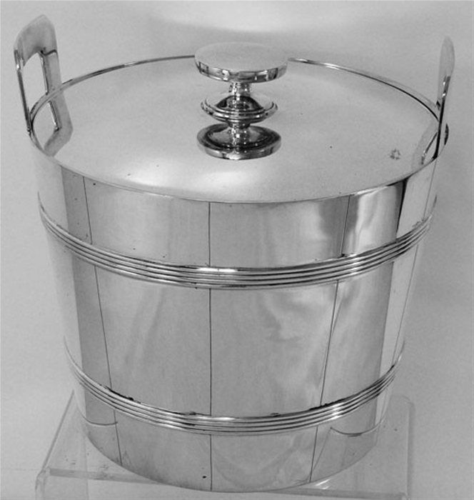 Tiffany Sterling Silver Single Ice Bucket with Handles, Cover and Insert No Mono 