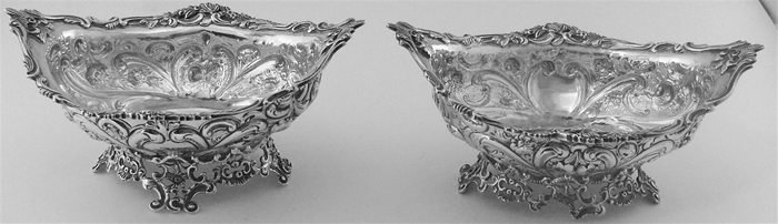  English sterling silver candy bowl standing on base , 1884 