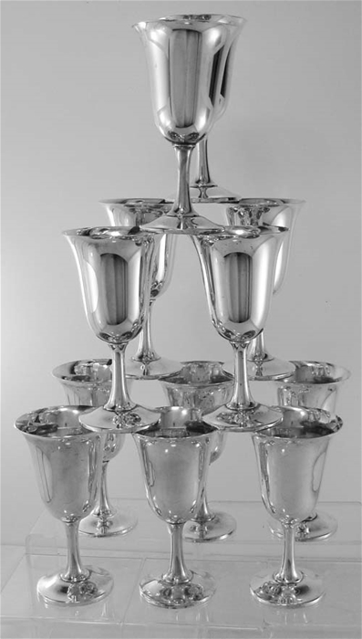 Water Goblets by Wallace Sterling Silver No.14, No Mono