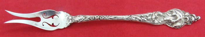 REPOUSSE Sterling Silver CARVING SET - 11 3/8&quot; Knife; 9 5/8&quot; Fork