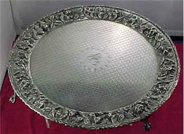 KIRK FOOTED SALVER With CROSS-HATCHING